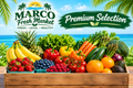 Marco Fresh Market Premium Selection Box overflowing with fresh fruits and vegetables